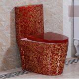 Bathroom Red & Golden Luxury Colorful Economic Ceramics Siphonic One Piece Toilet Bowl