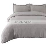 2020 Comfortable Solid Color Grey Water Wash King Cotton Bedding Duvet Cover Set thumbnail-7
