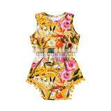 Pumpkin Pattern Custom Baby Romper Cute Pom Pom Baby Clothes Newborn Romper Accessaries Baby Onesie Romper thumbnail-4