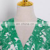 TWOTWINSTYLE Ruched Print Dress For Women V Neck Lantern Sleeve High Waist High Color Elegant thumbnail-3