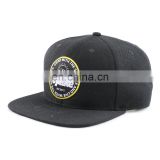 Custom made black embroidered patch boy snapback caps