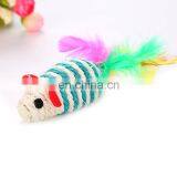 New Grinding Claw Sisal Mouse Shaped Cat Toy With Feather Tail Funny thumbnail-4
