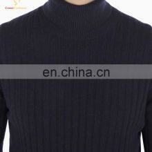 Men Black Turtleneck Rib Stitch Cashmere Sweater thumbnail-3