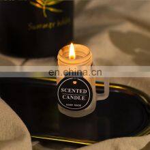 Toxin Paraben Phthalate Free Clean-burning Soft and Smooth Soy Wax Clear Matte Amber Jar With Handle Scented Fragrance Candle thumbnail-4