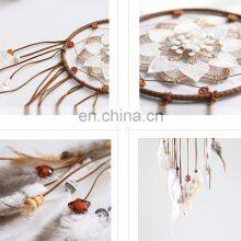 Free Shipping Online Macrame White Hanging Feather Wall Deco Bead Easy Craft Wholesale Home Decor Dream Catchers thumbnail-2