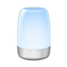 RGB Sunrise Alarm Clock Wake Up Light With Sunrise Colorful Bedside Lamp Sunset Night Light FM Radio Clock Natural Lights thumbnail-4