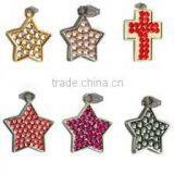 Customized Crystal Heart Pet ID Charm for Necklace thumbnail-3