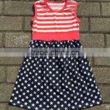 Girls Fancy 2016 Girls Stripe Print Dress Wholesale Children Boutique Clothing Children July 4th Outfits Giggle Moon Remake thumbnail-1