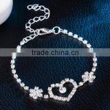 Romantic Heart Shape Bracelet Silver Plated Bracelet for Lover Wedding Gift thumbnail-3