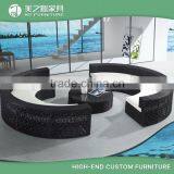 2016 new design modern plastic rattan round sectional sofa outdoor furniture patio sofa set