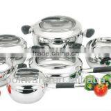 12pcs Apple Shape Stainless Steel Cooking Pots With Colorful Silicone Handle
