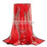 2016 Hot Sale Digital Print Fashion Silk Scarf Women's Silk Scarf Shawl Scarves thumbnail-1