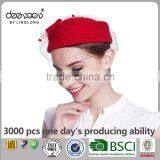 Bridal Wedding Lady Hat Wool Fascinator Church Women Hat thumbnail-2