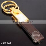 Gold Keychain with High Quality Leather for Promot