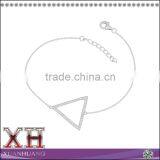 Rhodium-plated Sterling Silver Cubic Zirconia Triangle Adjutable Bracelet thumbnail-1