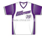 Custom Sublimated Short Sleeves V-Neck Sharp Shooters Baseball Jersey/T-Shirt made of Moisture Wicking Cool Polyester fabric