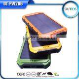 Solar Power Bank Factory 2015 New Design Waterproof 8000mah Solar Power Bank Charger
