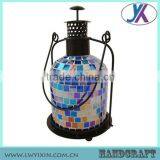 Vintage Handmade Decorative Glass Mosaic Hanging Glass Lantern thumbnail-2