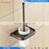 Black Oil Rubbed Bronze Bathroom Toilet Brush Holder Wall Mounted Ceramic Cup