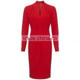 100% Wool V-Neck Cherry Gathered Front Wool Pregnant Women Wedding Dresses 2014 thumbnail-2