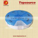 Mini Cheap Plastic Round Vitamin Weekly Medicine Pill Box Set for Promotion