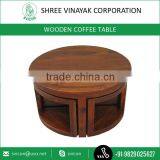 Round Coffee Table With Wooden Stools for Outdoor Gathering Available at Attractive Price