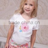 (CT201#WHITE )2-6Y OEM Baby girl summer outfit Cotton summer sets for children clothing
