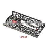 Floral Pattern Desk Top Engraved Pen Holder/Tray