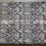 Ikat Kantha Quilt Blanket in Gray Quilted BedspreadsThrows Ralli Gudari Handmade Tapestery REVERSIBLE Bedding In Queen Size thumbnail-2
