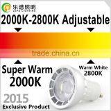 NEW Design CE RoHS SAA High CRI 88Ra CCT Adjustable 2000-2800k Dimmable COB Gu10 Led Bulb 6w 220v