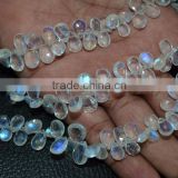 Natural Rainbow Moonstone 5x8 to 7x10mm Faceted Pear