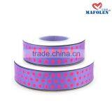 Hot Pink Polka Dots Printed Grosgrain Ribbons for Gift Packing thumbnail-1