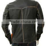 Men Leather Shirt With Contrast Cream Wax thumbnail-2