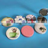 Fashion Round Compact Mirror 7cm pu Leather Pocket Mirror Travel Double Side Cosmetic Mirror thumbnail-6