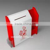 Large Charity Collection Box Acrylic Counter Donation Box With Brochure Holder