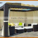 Outdoor Rattan Square Gazebo Tent