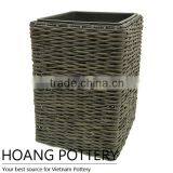 Beautiful Home Flower Wicker Planter thumbnail-1