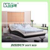 Bedroom Furniture Type and Modern Appearance Vague Leather King Size Bed Black DS-1008