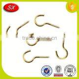 Custom Manufacture Metal s Screw Hooks Brass Plated Hook thumbnail-1