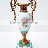 Elegant Design Huge Ceramic Prize Cup With Bronze Bird's Handles, Elegant Blue and White Painting Porcelain Trophy Vase thumbnail-4