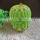 2014 New Wholesale Empty pp Straw Storage Basket Colorful With Lid thumbnail-1