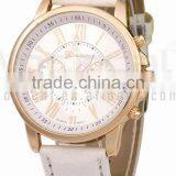 Fashion Lady Women PU Leather Strap Wrist Watch Quartz Wristwatch White thumbnail-2