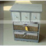 Exclusive Fashion Design High Quality Handmade Customized Wooden Cabinet With Wicker Drawers thumbnail-1