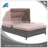 Outdoor Sunbed With Canopy Garden Set PE Rattan Garden Furniture thumbnail-5