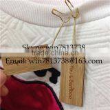 Natural Bamboo Garment Hand Tag For Clothing Engraved Wooden Hanger With Golden Pin High Quality Custom-Made Clothing Tag thumbnail-2