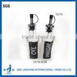 Cylinder Glass Oil Bottle Glassware With Blackground Metal Spoud Lid thumbnail-1