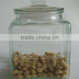Clear Square Large Peanut Airtioght Food Use Glass Jar thumbnail-1
