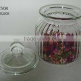 Home Storage Goods Sealed Glass Cookie Canister With Dome Glass Lid thumbnail-3