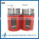 Spraying Plastic Cylinder Sleeves Glass Seasoning Pots With Double Lid thumbnail-1