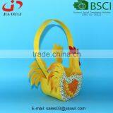 BSCI Audit Factory Beautiful Easter Decorations Non-woven Fabric Rooster Basket, Decoration Colorful Baskets thumbnail-2